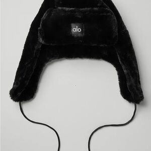 ALO Yoga Black Faux Fur Hat